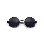 Retro Vintage Black Silver Gothic Steampunk Round Sunglasses