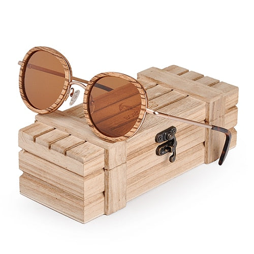 BOBO BIRD Wholesale Zebra Wooden Bamboo Polaroid Sunglasses