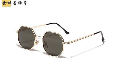Retro polygon sunglasses Women Luxury