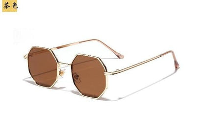 Retro polygon sunglasses Women Luxury
