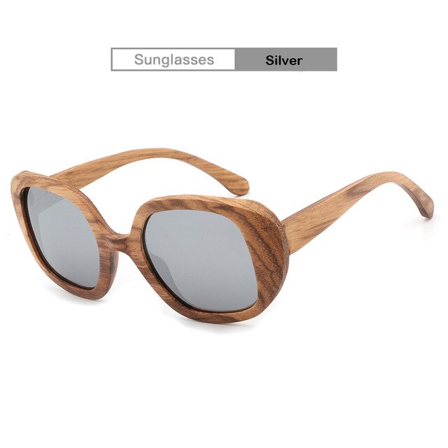 Zebra Wood Sunglasses For Men and Women Oversize